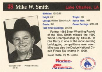 1991 Rodeo America Set B #48 Mike W. Smith Back